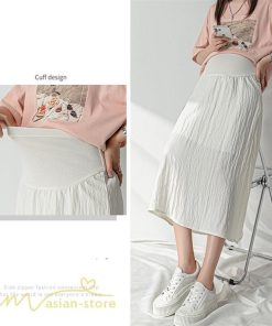 スカート | 妊婦マタニティウェア レディース 春 夏 秋 ゆったり Aライン カジュアル ママ 産前 送料無料 マタニティウエスト調整 裏地付き