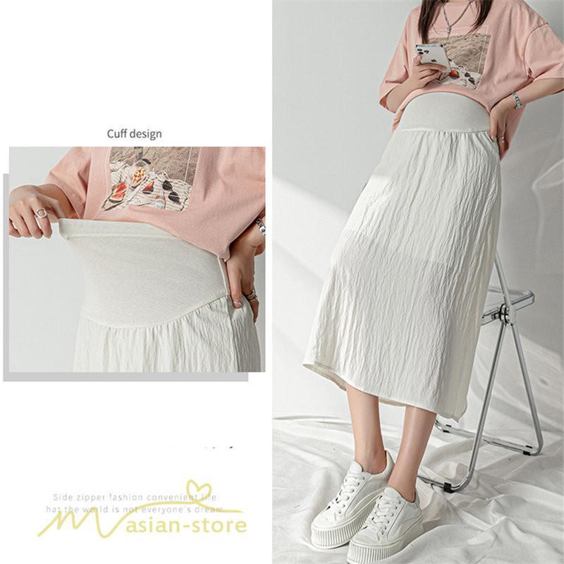 スカート | 妊婦マタニティウェア レディース 春 夏 秋 ゆったり Aライン カジュアル ママ 産前 送料無料 マタニティウエスト調整 裏地付き