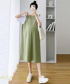 ワンピース | マタニティレディース 着痩せ 半袖 Aライン 大きいサイズ カジュアル 可愛い マタニティウェア 妊婦服 膝丈 産前産後 お出かけ 夏服