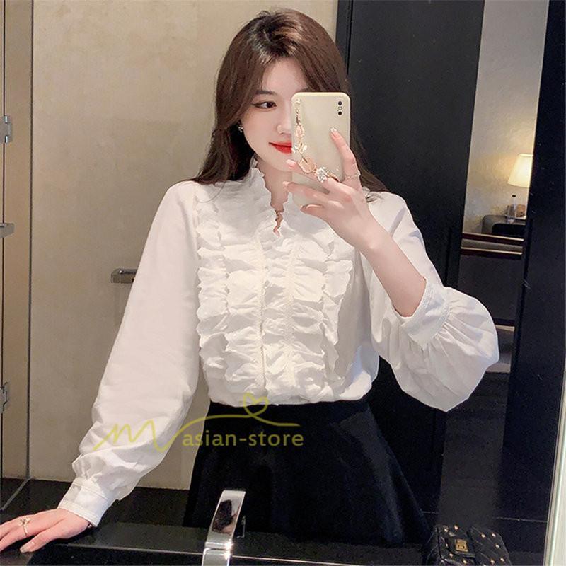 シャツ・ブラウス | ブラウス レディース 長袖 フォーマル 白 オフィス 無地 シャツ ビジネス フリル おしゃれ 入学式 卒業式 上品 お出かけ 面接 カジュアル 20代30代40代 きれいめ