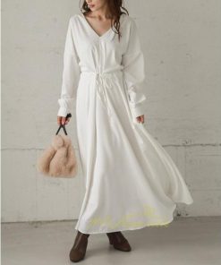 マキシ | 長袖ワンピース 秋物 レディース フレアワンピース ロングワンピース Aラインワンピース 30代40代 大人 揺れる ダンス 二次会 発表会 50代60代 お出かけ