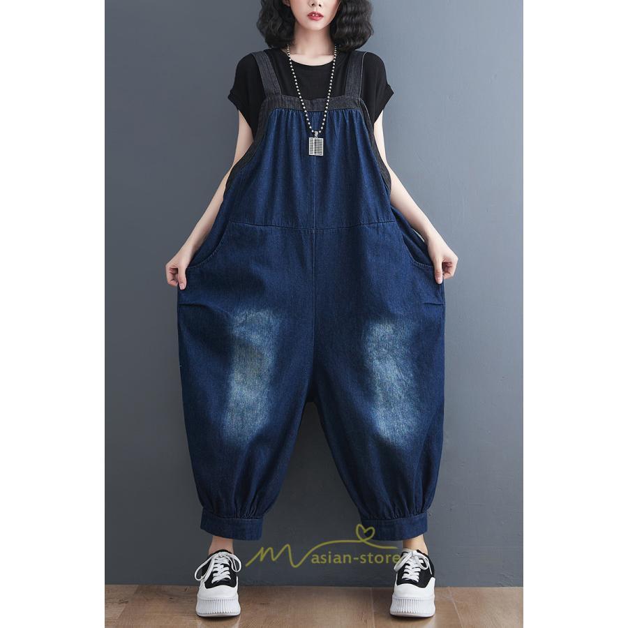 オーバーオール サロペット | オールインワン レディース ロング丈 サロペット スウェット ルームウェア パンツ デニム リラックス 大きいサイズ 旅行 ゆったり 韓国ファッション