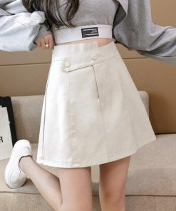 ミニスカート | PUレザー ハイウエスト