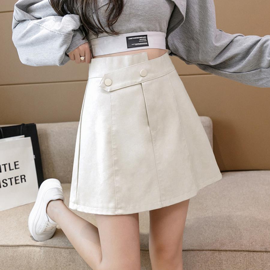 ミニスカート | PUレザー ハイウエスト