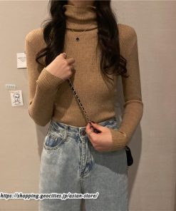 ニット・セーター | カットソー ニット レディース リブニット 長袖 秋冬 春 トップス スリム ストレッチ インナー 無地 プルオーバー 長袖カットソー 長袖ニット 通学通勤 着痩せ