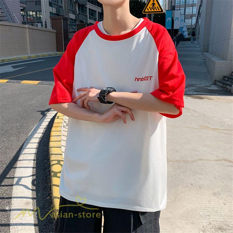 Tシャツ | 夏新作 メンズ Tシャツ 半袖 切り替え カジュアル シンプル カットソー 半袖トップス お出かけ クルーネック 日常感 メンズゆったり