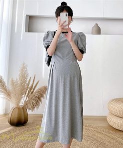 ワンピース | マタニティレディース 半袖 無地 産前 産後 カジュアル Aラインマタニティウェア 上品 サマー妊婦服