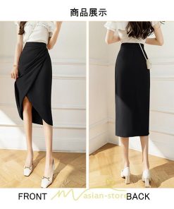 スカート | スリット入り 膝下 ひざ下 レディース ボトムス オフィス カジュアル 美脚 セクシー スリット 黒 ベージュ 脚長 ピンク ハイウエスト 通勤 春夏秋冬 OL