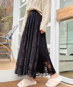 ロングスカート | 総レーススカート レディース ボトムス