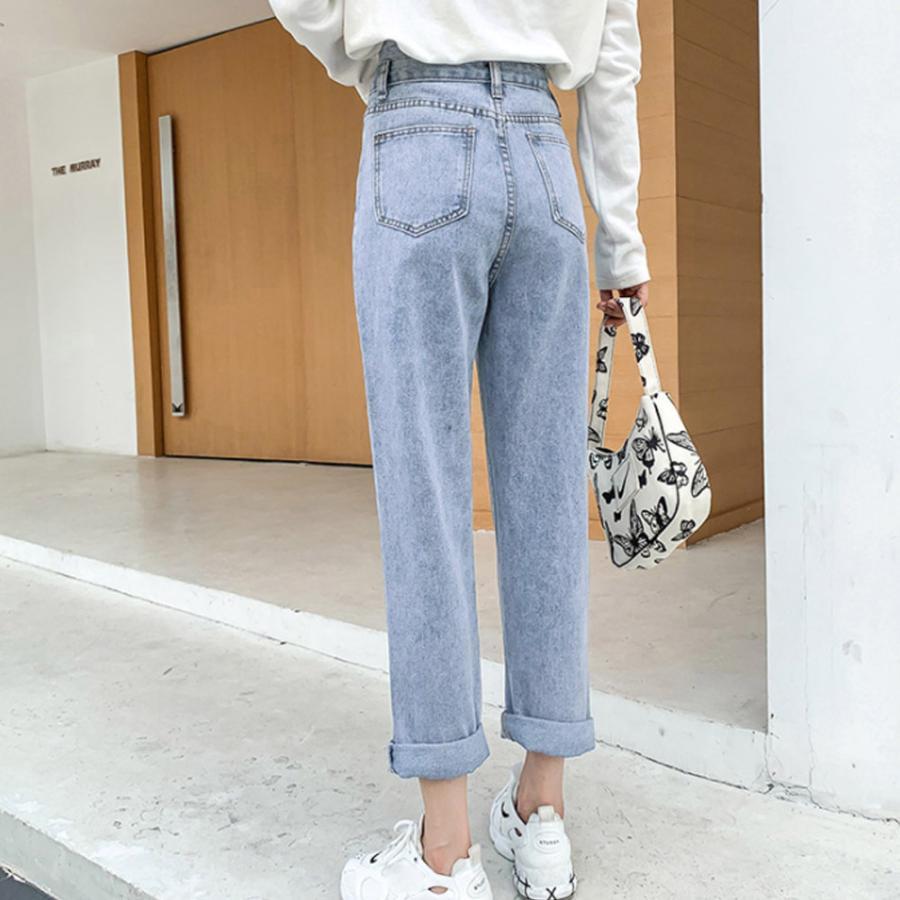 デニム | ハイウエスト ストレート デニムパンツ