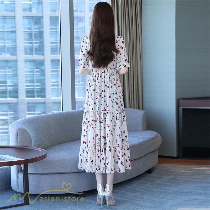 マキシ | ロングワンピース レディース カジュアル 半袖 ロング丈 ワンピース 着痩せ サマーワンピース おしゃれ カジュアル 上品 きれいめ 花柄 40代 20代 夏服 30代