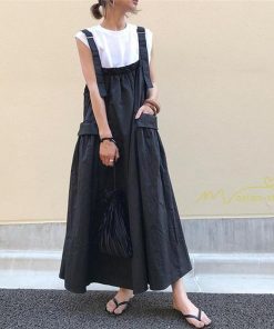 マキシ | サロペットスカート オーバーオール ジャンパースカート サロペット キャミワンピ レディース オールインワン 楽ちん 体型カバー オーバーオール