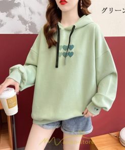 パーカー | トップス レディース 長袖 ジャケット フード付き スウェット プルオーバー トレーナー お出かけ カジュアル ゆったり 大きいサイズ 外出 体型カバー