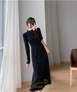 ニットワンピース | レディース 冬 きれいめ ロング おしゃれ 秋冬 長袖 送料無料 可愛い 着痩せ Aライン 20代30代40代50代 韓国風 ハイネック