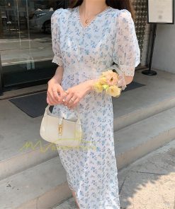 マキシ | ワンピース レディース 40代 膝丈ワンピース 春夏 半袖 通勤OL オシャレ結婚式ドレス Vネック 花柄ワンピース きれいめ お出かけ Aライン カジュアル 上品 2022