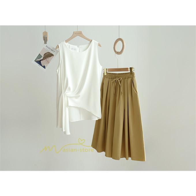 ワイドパンツ | ガウチョパンツレディース スカンツ スカーチョ リラックスパンツ 無地 ウエストゴム ゆったり シンプル 体型カバー おしゃれ ガウチョ ボトムス