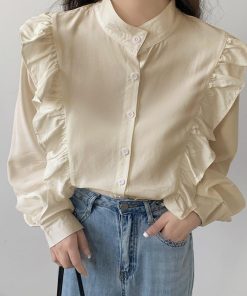 シャツ・ブラウス | ブラウス レディース きれいめ 40代 春秋 上品 無地 ブラウス 長袖 ゆったり オシャレ 韓国風 通勤 大人 着痩せ 50代 バルーンスリーブ 30代 韓国ファッション