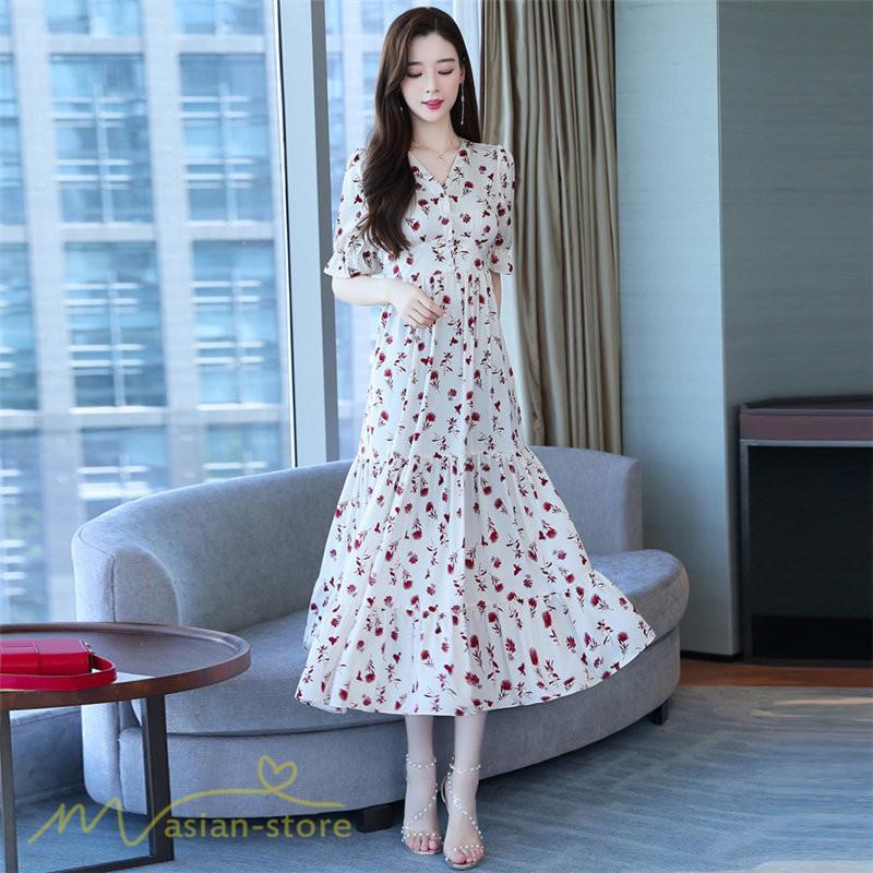 マキシ | ロングワンピース レディース カジュアル 半袖 ロング丈 ワンピース 着痩せ サマーワンピース おしゃれ カジュアル 上品 きれいめ 花柄 40代 20代 夏服 30代