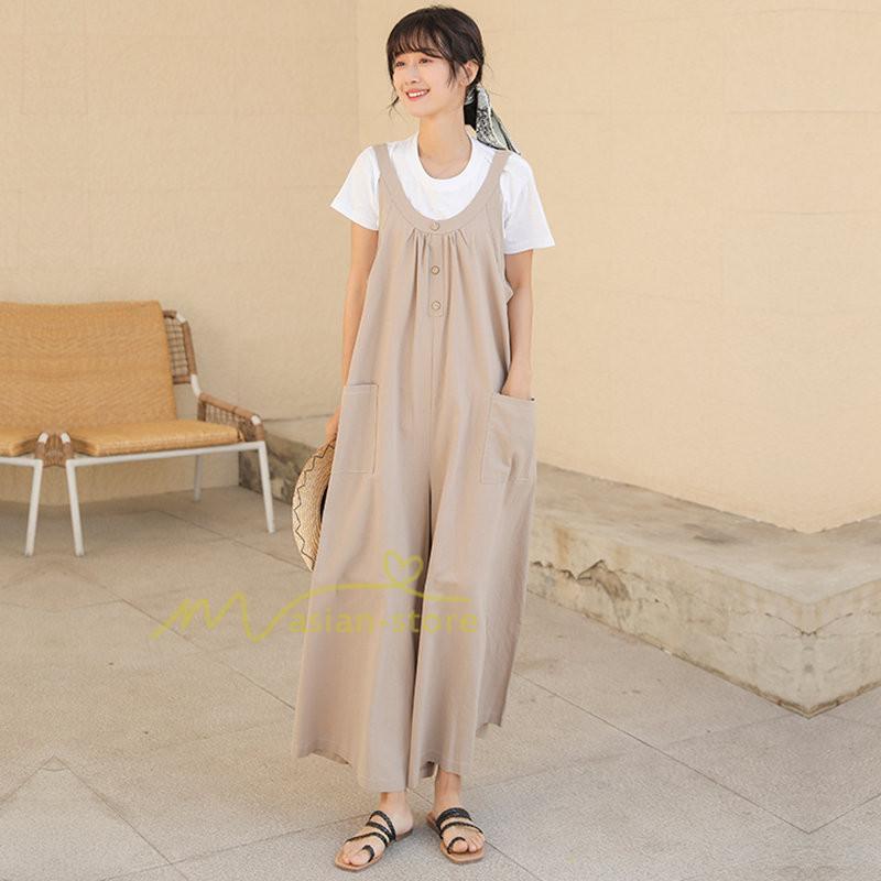 オーバーオール サロペット | サロペット レディース オールインワン 春夏 パンツ オーバーオール 秋冬 楽ちん ゆったり 無地 体型カバー カジュアル 気質 着痩せ ワイドパンツ 無地