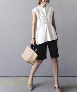 ｔシャツ・カットソー | Tシャツ ノースリーブ トップス 夏新作 レディース 夏 夏服 カットソー プルオーバー タンクトップ ゆったり 無地 40代 20代 30代 ギャザー 50代