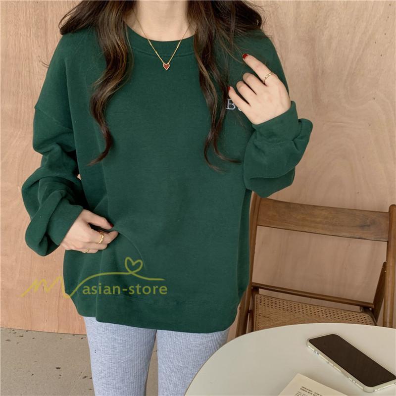 パーカー | トレーナー 長袖 刺繍 レディース スウェット 長袖トレーナー シンプル 20代 30代 フリーサイズ 7色 カジュアル ゆったり コーデ 秋冬 大人 50代 40代