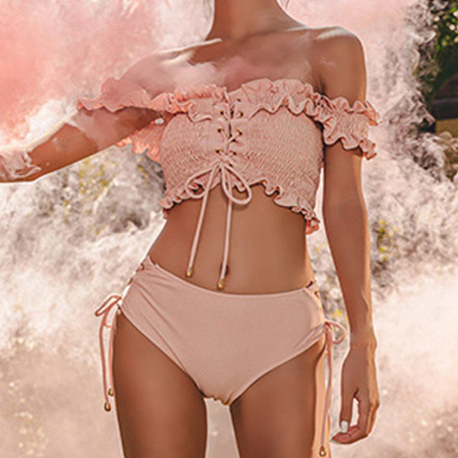 ビキニ | フリルオフショルダー韓国風