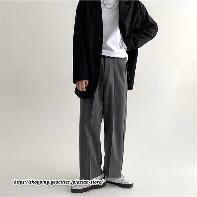 スラックス | パンツ ビジネスパンツ ワイドパンツ 無地 20代 30代 メンズ ゆったり 春 秋 冬 薄手 カジュアル 40代 オフィス フォーマル 50代 大きいサイズ