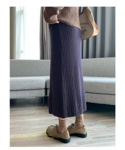 スカート | マタニティ秋 冬 レディース マタニティウェア 妊婦服 産前 産後 シンプル 無地 きれいめ リブニット ゆったり ハイウエスト ウエスト調整