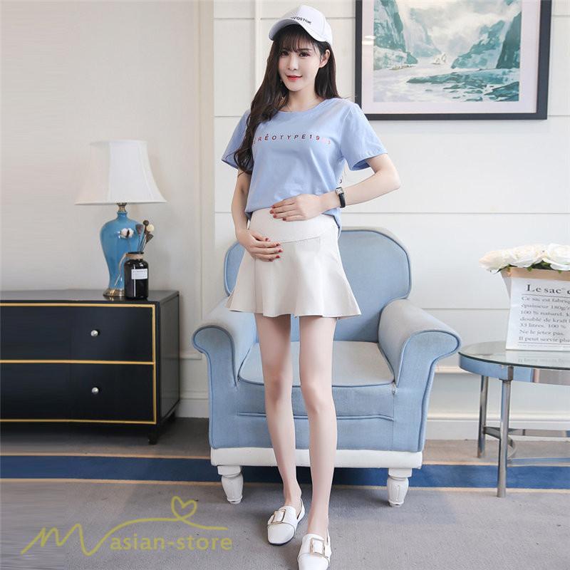 スカート | レディース マタニティショート丈 夏服 サマー おしゃれ 着痩せ 大きいサイズ ウエスト調整 大きいサイズ 上品 カジュアル 裏地付き