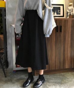 ロングスカート | Aライン フレアスカート黒