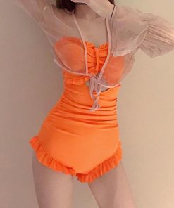 ビキニ | 韓国風ワンピース水着体型カバー大人可愛い