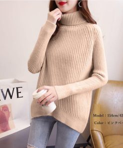 ニット・セーター | リブニットトップス タートルネック 韓国