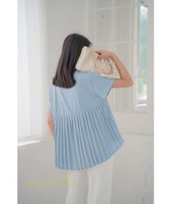 tシャツ・カットソー | Tシャツ レディース 春 夏 秋 Tシャツ 半袖 ブラウス かわいい プリーツTシャツ 無地 半袖 ゆったり 20代 きれいめ 40代 カットソー シンプル 韓国風 30代