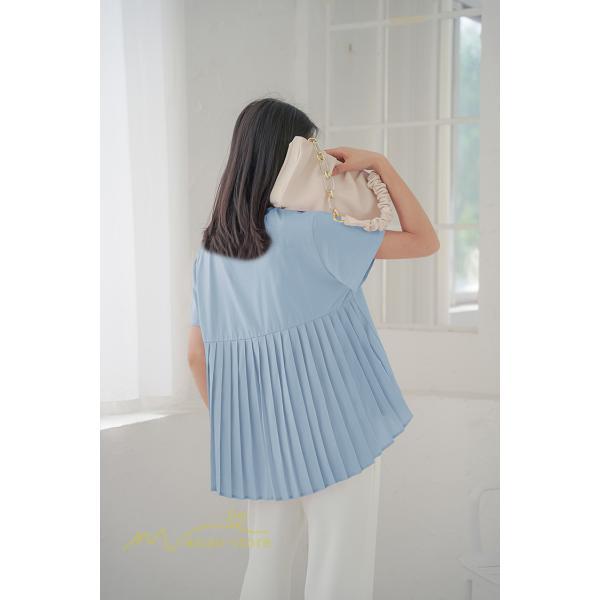 tシャツ・カットソー | Tシャツ レディース 春 夏 秋 Tシャツ 半袖 ブラウス かわいい プリーツTシャツ 無地 半袖 ゆったり 20代 きれいめ 40代 カットソー シンプル 韓国風 30代