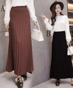 スカート | 短納期プリーツニットプリーツニットマキシニット ハイウェスト ロングAライン シンプル キレイめ 大人 無地
