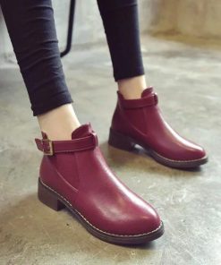 ショートブーツ | ブーツ ブーティー レザーブーティー チャンキーヒール ポインテッドトゥ シューズ 靴 スリップオン レディース 太ヒール オフィス 大人 25cm 無地 サイドゴア