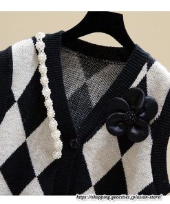 ベスト | ニットレディース トップス Vネック タンクトップ ノースリーブ 袖なし インナー ニット 重ね着風 レイヤード風 20代30代 セーター 女ニット