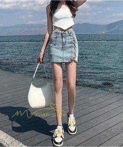 ショートパンツ | スカート風レディースデニムショーパン ハイウエスト 短パン 20代30代40代 カジュアル 通勤通学