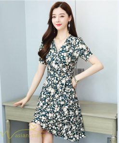 ミディアム | サマーワンピース レディース 夏服 膝丈 ミディアムワンピース 上品 サマーワンピース 上品 2XL 大きいサイズ きれいめ Aラインワンピース Vネック