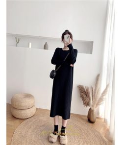 ニットワンピース | レディース 冬 きれいめ ロング おしゃれ 秋冬 長袖 送料無料 可愛い 上品 秋冬コーデ 小柄 萌え袖 20代30代40代50代 がーりー