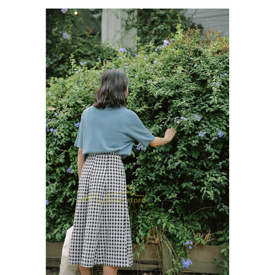 スカート | チェック柄 ロング丈 フレア ボトムス レディース フェミニン デイリー 上品 20代30代40代50代 カジュアル 着痩せ お出かけ 体系カバー 通勤通学 夏物