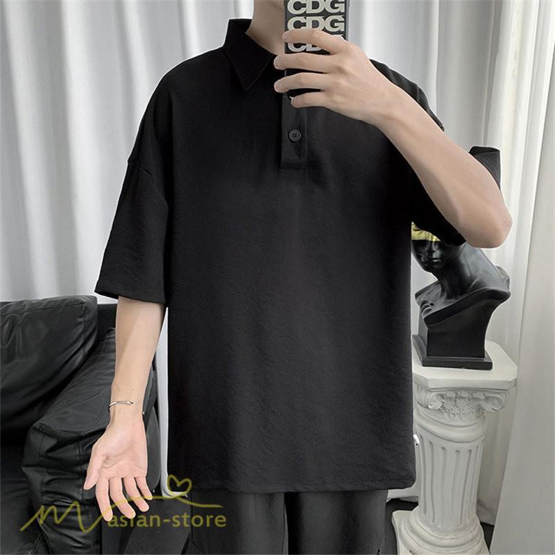 Tシャツ | ポロシャツ シャツ メンズ 無地 夏服 半袖 無地 カジュアル 40代 50代 シンプル 薄手 ポロ サマーシャツ 父 プレゼント ゆったり 体型カバー 30代 ギフト 20代