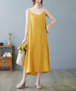 マキシ | キャミワンピ レディース 透け防止 インナーワンピース ミモレ丈 キャミソールワンピース 8色 綿 大きめ 40代50代 無地 ゆったり 20代30代 フェミニン