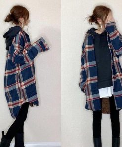 シャツ・ブラウス | チェックシャツ 裏起毛 厚手 レディース シャツ ミドル丈 シャツジャケット アウター 長袖 暖かい トップス 秋冬 ゆったり チュニック丈 チェック柄 20代 大人
