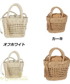 女性用バッグ | トートバッグ レディース 軽量 カゴバッグ 2022 かごバッグ トート 夏 おしゃれ サマーバッグ 女性 手編み 軽い 50代 旅行 40代 30代 ストローバッグ