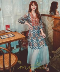 マキシ | 夏秋ワンピース チュール レディース マキシワンピース ロングワンピース パーティー 二次会 痩せて見える 七分袖 Vネック ピンク ハイウエスト 鎖骨 黒