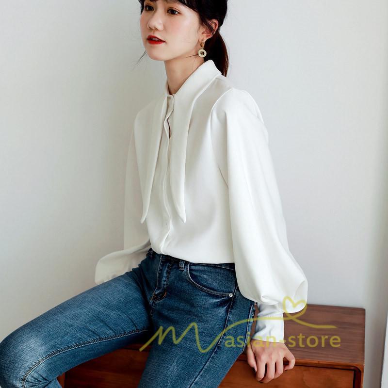 在庫ある | 短納期シフォンブラウスレディース パフスリーブシャツ ビジネスブラウストップス オフィスフォーマルシャツブラウス 薄手 春夏衣装 通学通勤 着痩せ OL 無地