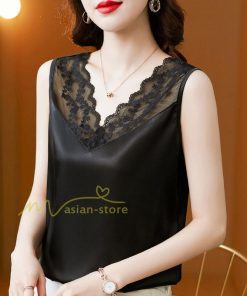 キャミソール タンクトップ | トップス タンクトップ レディース ノースリーブ Vネック Vネックタンク 20代30代40代50代 ママ 母 インナー カジュアル お出かけ カシュクール レース付き