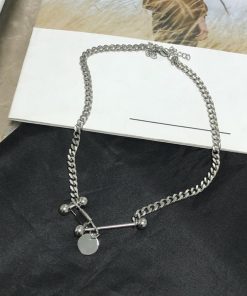 ネックレス | 首飾り ストリート チェーンチョーカー アクセサリー ショート ダンベル シルバー レディース ペンダント
