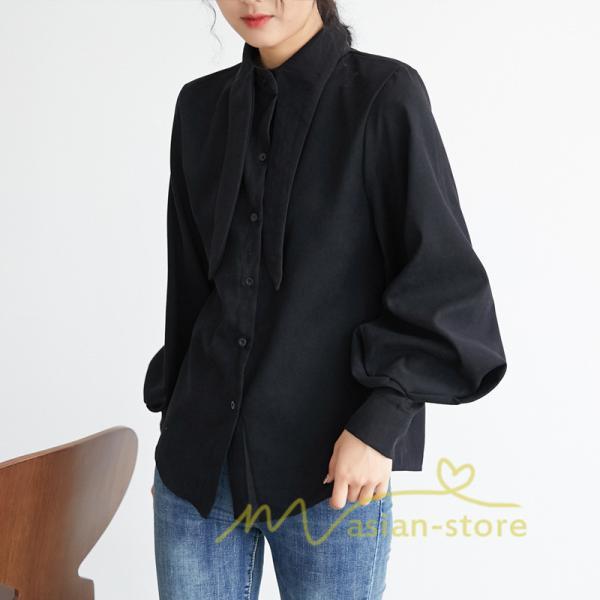 在庫ある | 短納期シフォンブラウスレディース パフスリーブシャツ ビジネスブラウストップス オフィスフォーマルシャツブラウス 薄手 春夏衣装 通学通勤 着痩せ OL 無地